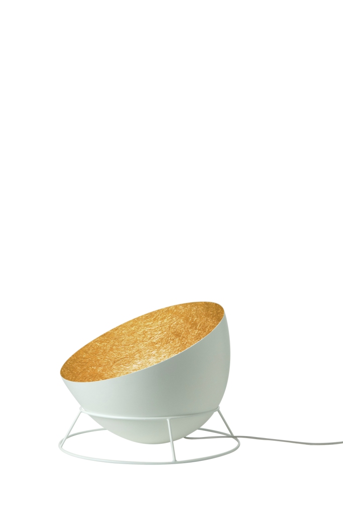 Lampada Da Pavimento H2O F In-Es Artdesign Collezione Luna Colore Bianco Oro Dimensione 27,5 Cm Diam. 46 Cm